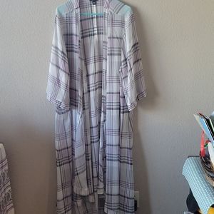 Duster length shirt kimono